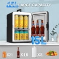 thumbnail image 2 of Mini refrigerador de 15 litros para recámara, portátil de 110 V CA/12 V CC pequeño mini refrigerador para oficina, hogar, coche, refrigerador eléctrico termoeléctrico y calentador pequeño refrigerador, 2 of 5