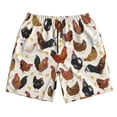 thumbnail image 4 of Bixox Men's Roosters and Chickens printing Casual Classic Fit Short Summer Beach Shorts, 4 of 6