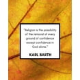 thumbnail image 2 of ArtsyQuotes 20x24 Black Ornate Wood Framed with Double Matting Museum Art Print Titled - Karl Barth Quote: Religion, 2 of 4