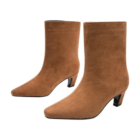 

Boots Women s Characteristic Shoes Thick-Soled Mid-Length Ankle