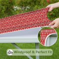 thumbnail image 6 of Red Christmas Folk Pattern Square Fitted Tablecloth with Elastic Edge,Square Table Cover,Washable Elastic Table Cover for Home Kitchen Party Decor 36"x36", 6 of 6