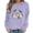 Purple, variant on Aboser Lovely Halloween Sweatshirts for Women Graphic Shirt Classic Crewneck Tunics Warm Cozy Long Sleeve Pullover Sweatshirt Y2k Clothes