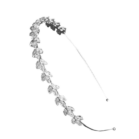 1Pc Elegant Retro French Rhinestone Headdress for Women Hair Decor in Silver