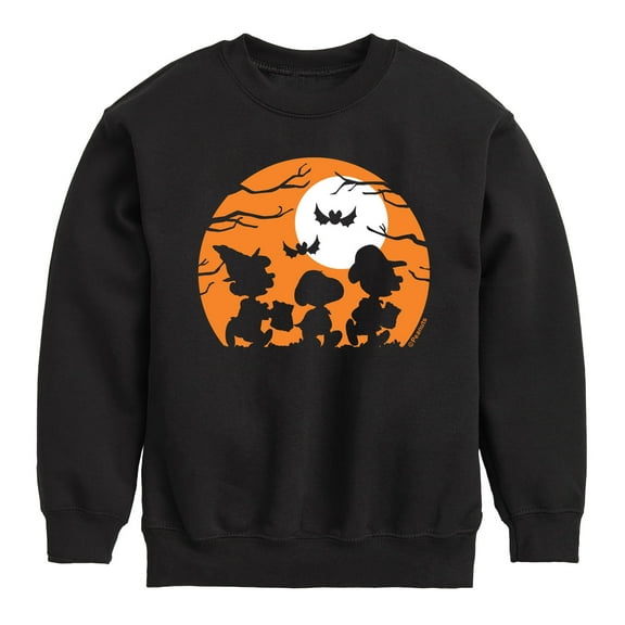 Peanuts - Trick Or Treat Silhouettes - Boys Crew Fleece Sweatshirt