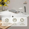 thumbnail image 3 of CASAINC 3 Handle Roman Bathroom Tub Faucet with Handheld Sprayer, Chrome, 3 of 8