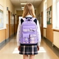 thumbnail image 2 of CUZIBR Girls Kids Backpack Colorful Large Capacity Cute Plaid Bow For Primary Middle School Students Multi-Pocket Bookbag Adjustable Padded Shoulder Straps Casual Daypack, 2 of 9