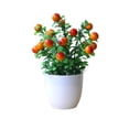 thumbnail image 2 of Dongrere Artificial Potted Plants with White Plastic Pot Fake Bush Greenery Faux Flower Arrangement Decorative for Home Bedroom Office Desk, C, 2 of 6