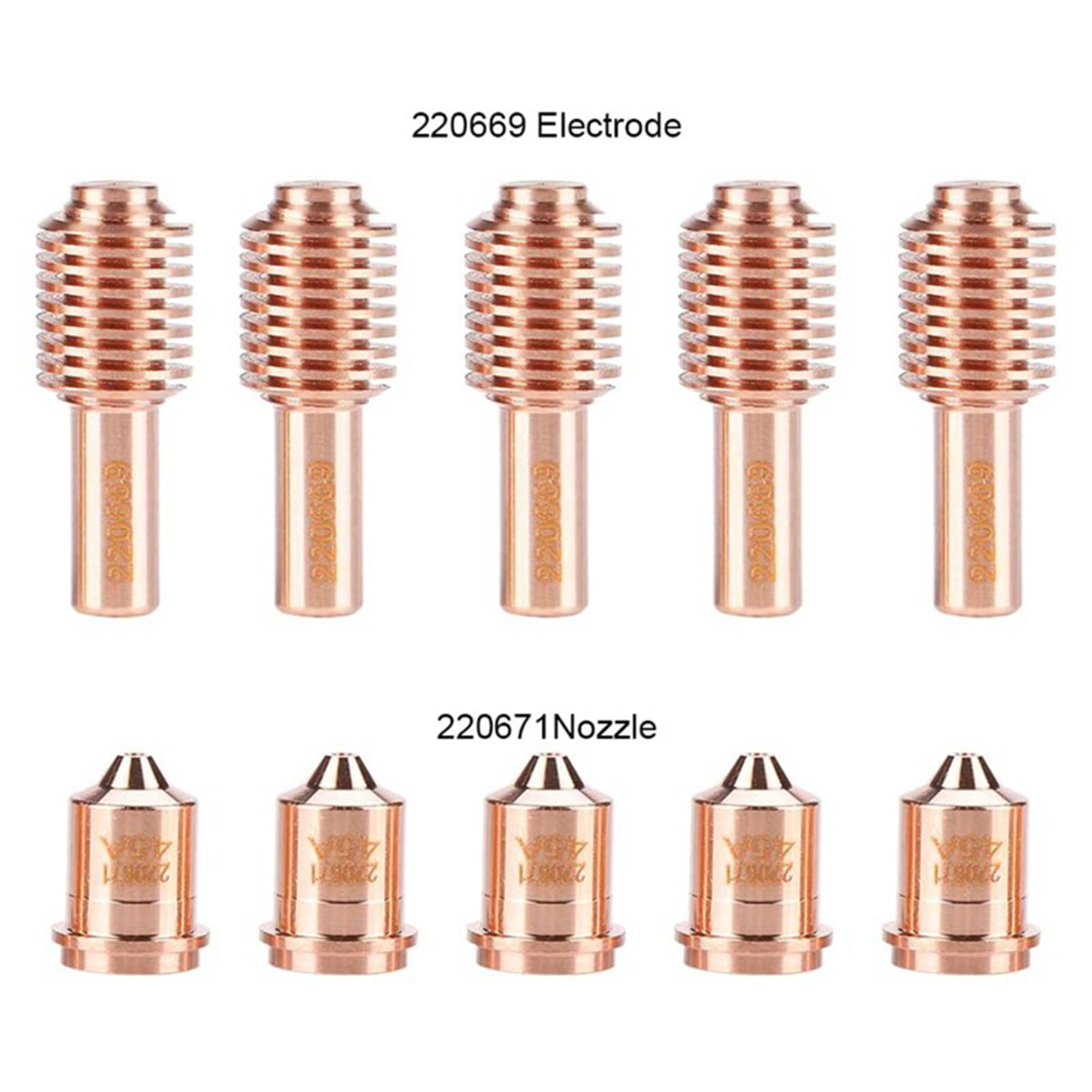 40pcs/Set 220671 220669 Electrode Nozzle Tips 45A Plasma Torch Consumable Useful 