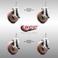 thumbnail image 2 of 5 Inch 316SS High Temp Glass Filled Nylon ½ Inch Threaded Stem Caster Set Brake, 2 of 2