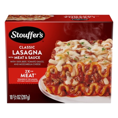 Stouffer’s Classic Lasagna with Meat and Sauce, Single Serve, Oven Ready, Frozen Dinners 10.5 oz