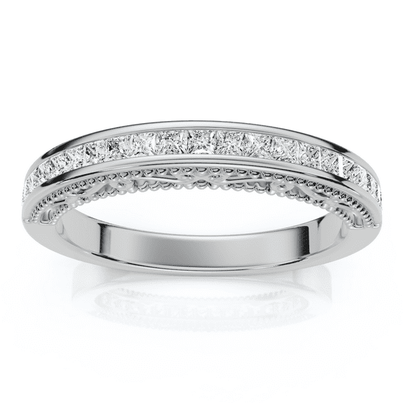 Pompeii 1/2ct Princess Cut Vintage 14K Diamond Anniversary Ring (H,I1)