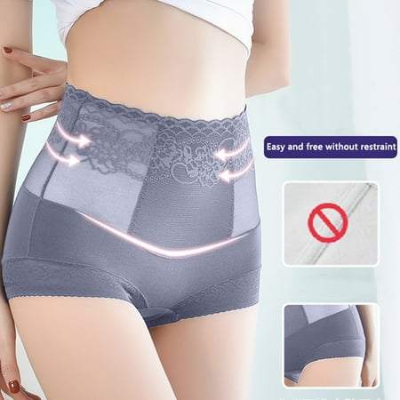 

Womens Panties Womens Underwear Seamless Bikini Lace Underwear Half Back Covering Panties Grey XL