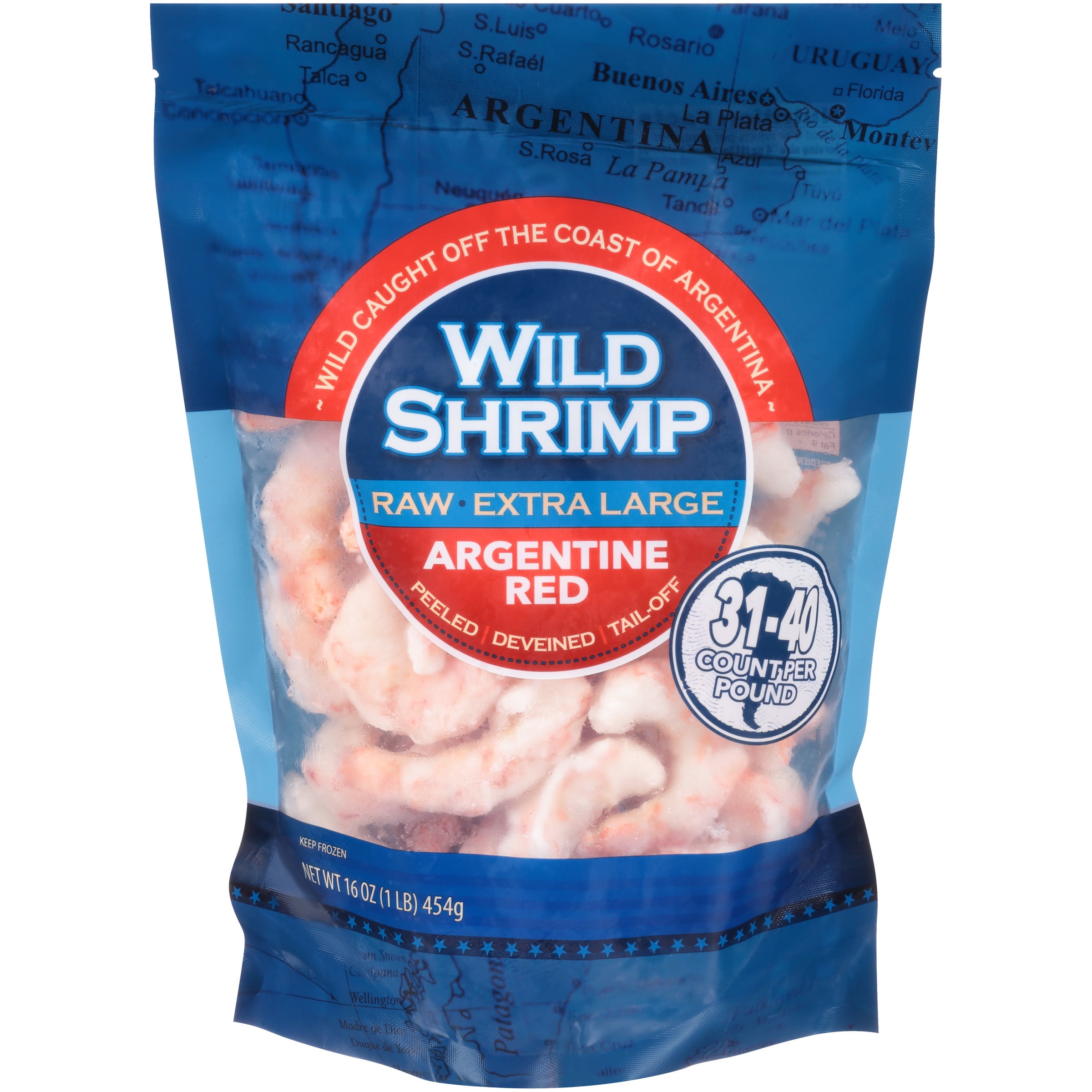 Argentine Red Raw Extra Large Wild Shrimp 16 oz. Bag - Walmart.com