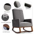 thumbnail image 5 of Patiojoy Rocking Chair Comfortable Rocker Modern High Back Armchair, 5 of 10