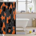 thumbnail image 3 of Manfei Minimalst Camouflage Shower Curtain 72Wx84L, Cartoon Rugby Camo Bathroom Shower Curtain, Black Orange, 3 of 5