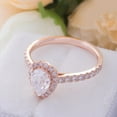 thumbnail image 6 of solitaire jewels 1.5CT Pear Moissanite Halo Engagement Ring For Women, 10K Rose Gold, 6 of 9