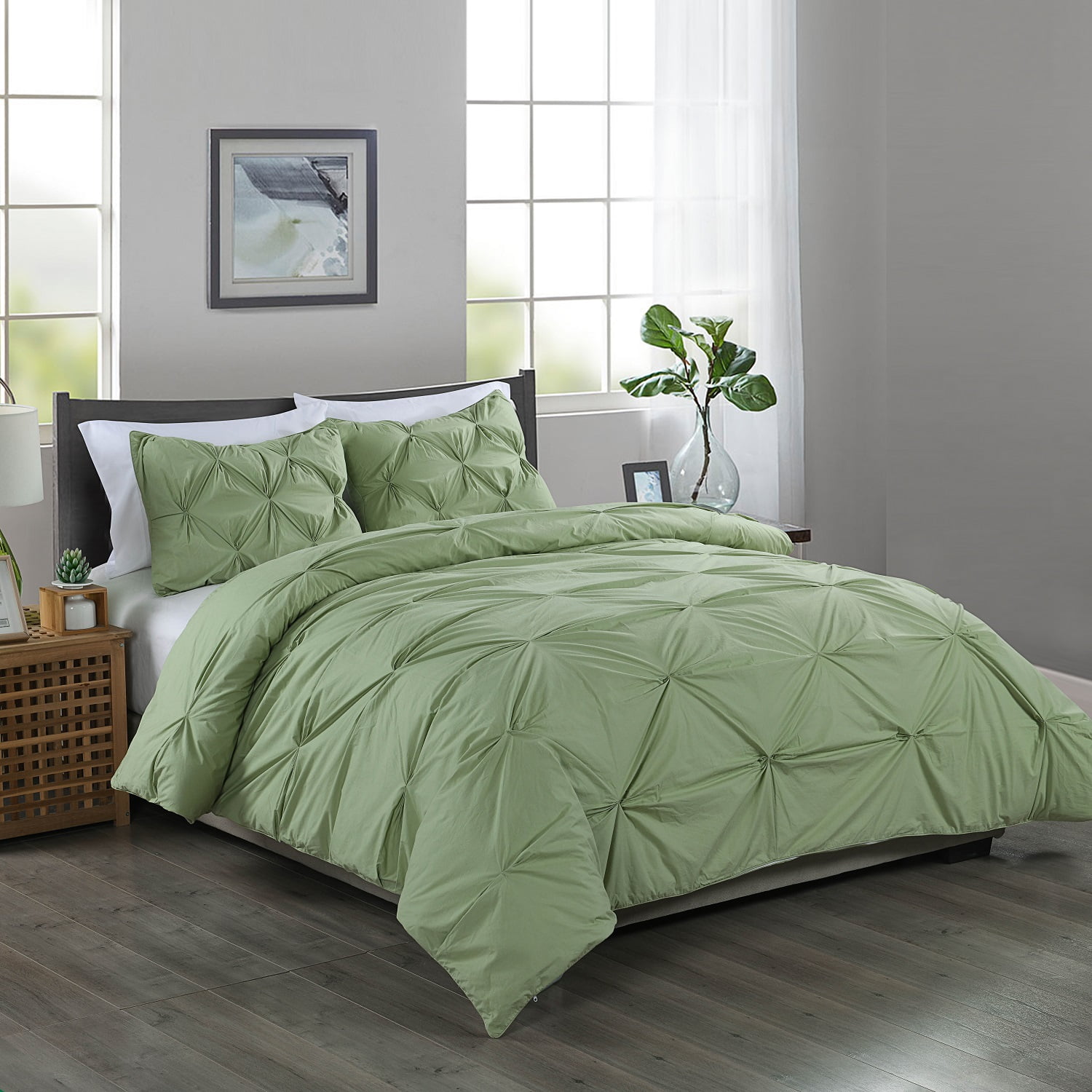 Cottonesque 100 Cotton Pintuck Duvet Cover Mini Set