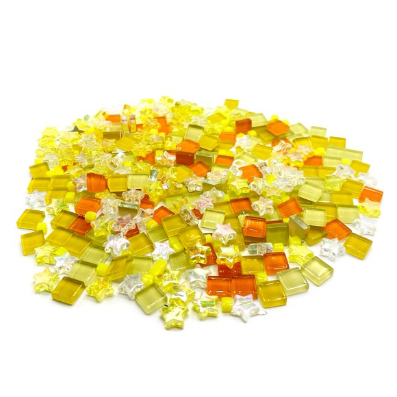 Giftmeet 350 piezas de mosaicos de vidrio amarillos para manualidades