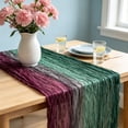 thumbnail image 6 of Yeciiwht Gradient Crinkle Table Runner – 71*35in Boho Sheer Gauze Table Flag for Wedding Party Decor, Multicolor Blended Draping Cloth for Dining & Event Tables, 6 of 6