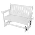 thumbnail image 3 of Innovaze Poly Lumber Patio Glider, Durable HIPS Material, Weather-Resistant Swing Bench for Outdoor Porch Garden (White, 2-Seater), 3 of 12