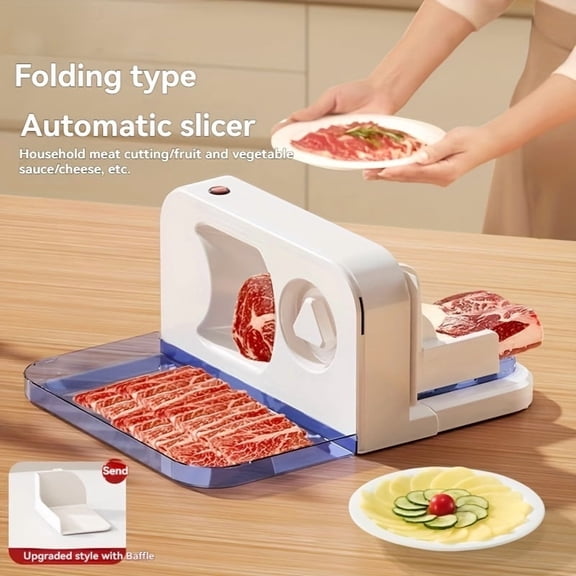 Electric Slicer (for Bread/meat/ham), Suitable for Home & Commercial Use, Cuts Deli Foods, Meats, Vegetables, Fruits, And Bread.