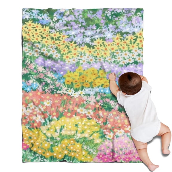 Pioneer Flower Floral Print Pattern Blanket,Comfortable Soft Flannel Throw Blanket,All Season,Warm Lightweight Blankets for Sofa Bed Couch Living Room Chair,30"x40"