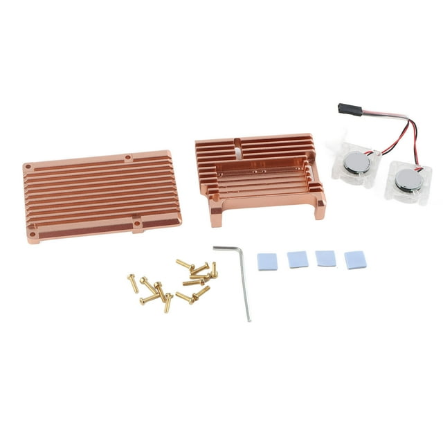 Protective Case for Raspberry Pi 4 Housing Enclosure Casing Metal with Dual Cooling Fan
