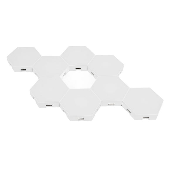 Hex LED Lights Panel, Modular Design Vibrant Patterns Unique RGB Technology Hex Light Panel Easy Using 8 Sets with Remote Control for Party