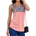 thumbnail image 3 of Chaleco Camiseta Sin Mangas Con Cuello En V Con Estampado De Leopardo Camiseta Sin Mangas De Verano Para Mujer, Rosa, M Yuarrent AP002393-07, 3 of 7