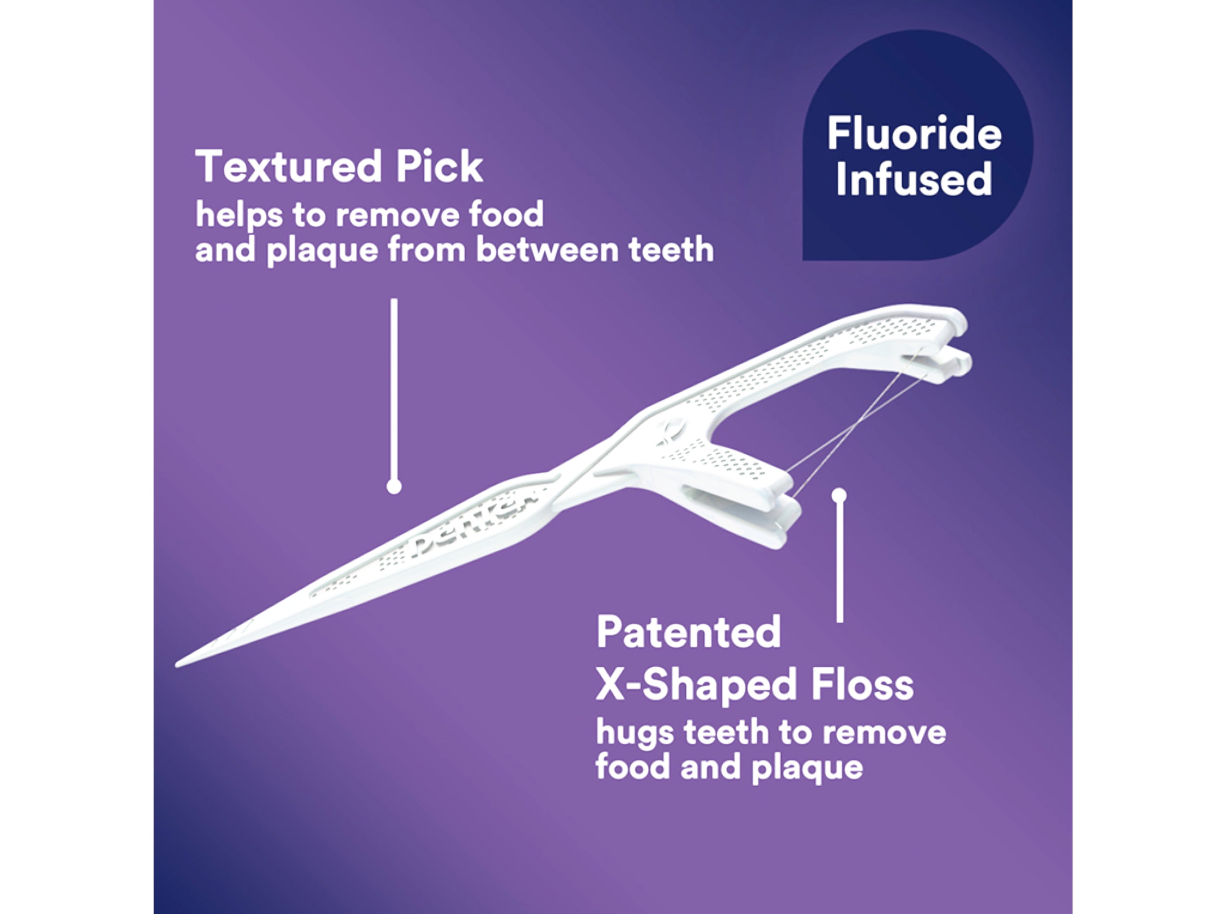 DenTek Cross Flosser Picks X-Shaped Hugs Teeth Plaque Control, 75ct, 6-Pack
