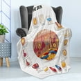 thumbnail image 4 of Educational Soft Flannel Fleece Throw Blanket, Skin Anatomy Elements in Round Shaped Diagram Pores Hair Roots Veins Sensory, Cozy Plush for Indoor and Outdoor Use, 50" x 60", Multicolor, by Ambesonne, 4 of 5