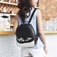 thumbnail image 3 of Mochila Mochila de lentejuelas brillantes con purpurina para mujer, mochilas escolares de viaje florales (negro), 3 of 5