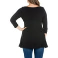 thumbnail image 2 of 24seven Comfort Apparel Plus Size Ruched Sleeve Swing Tunic Top, 2 of 4