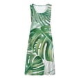thumbnail image 4 of CQCYD Summer Dresses 2023, Women Printed Sleeveless Crew Neck Dress Loose Beach Dress Holiday Dress and Ankle Dress Leisure Sales Today Clearance Green XL, 4 of 5