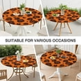 thumbnail image 7 of Orange and Brown Of Leopard Print Round Fitted Tablecloth with Elastic Edge,Dining Table Cover Waterproof,Outdoor Round Tablecloth for Camping,Dining,Indoor and Outdoor, 7 of 7