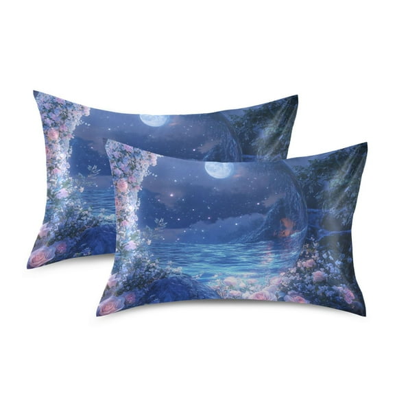 Yayeee Pillowcase Standard Size Set of 2 Satin Wrinkle Resistant Pillow Case, Crystal Ball