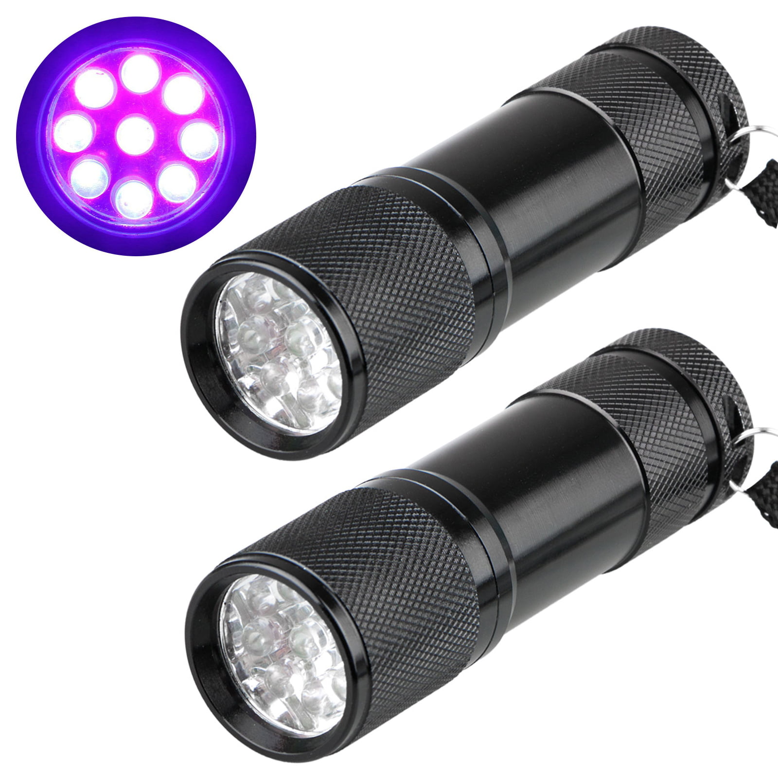 Mini UV Ultra Violet 9 LED Flashlight Blacklight Light Inspection Lamp Torch ^F