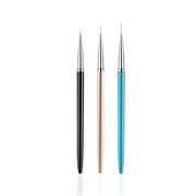 3PCS Nail Art Liner Brushes, UV Gel Painting Acrylic Nail Design Nylon Brush, Nail Painting Drawing Pens