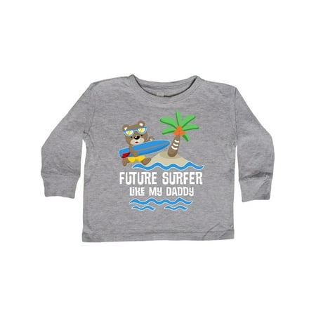 

Inktastic Surfing Future Surfer Like Daddy Gift Toddler Boy or Toddler Girl Long Sleeve T-Shirt
