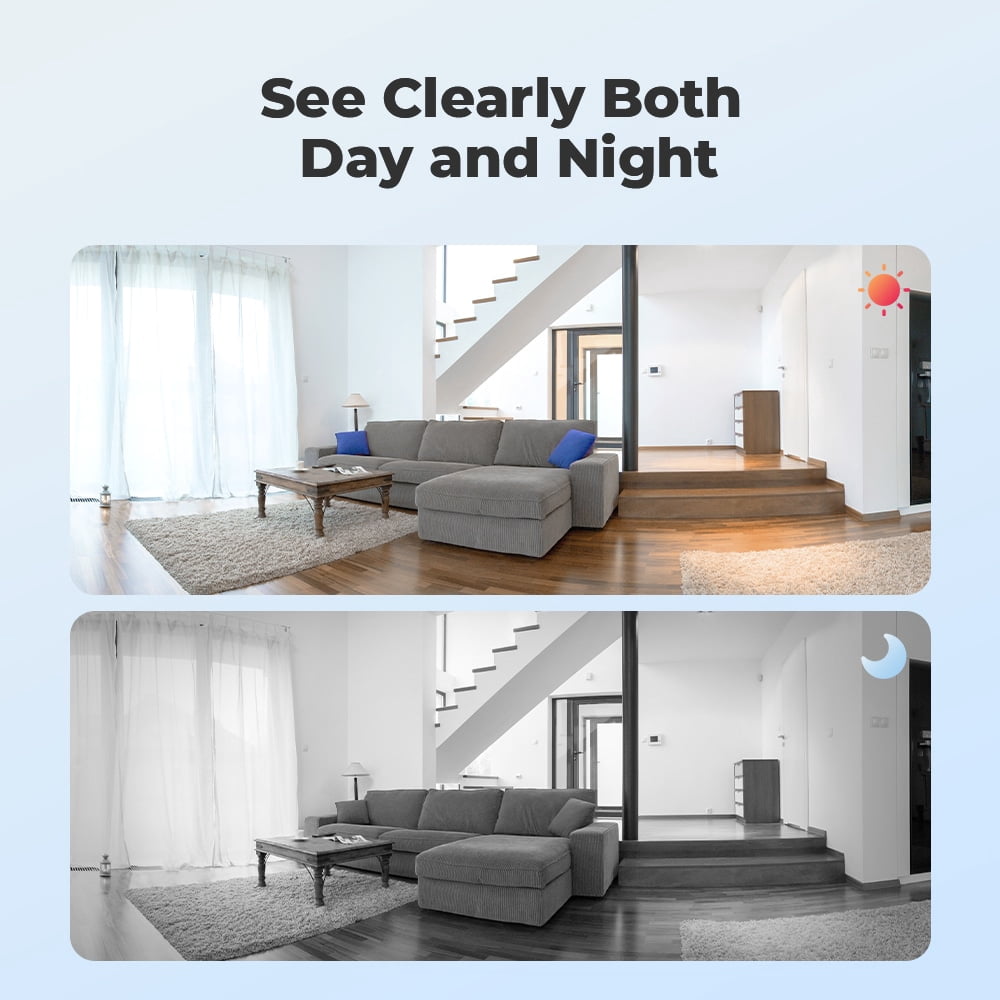 Reolink Night Vision 4MP Indoor Home Security Plug-in Wi-Fi Camera System with Person Monitor and Two-Way Talk, White (2 Pack)