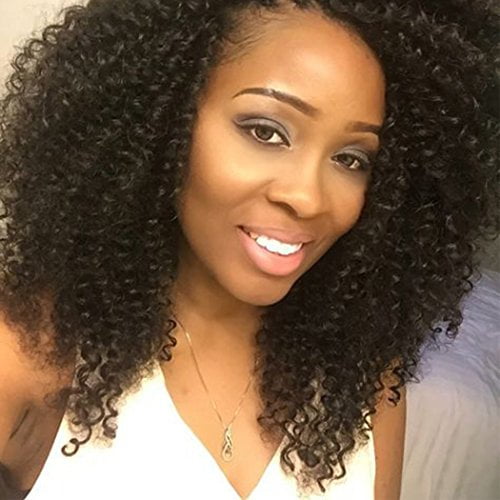 Luwigs 3c 4a Kinkys Curly Clip In Human Hair Extensions For Black