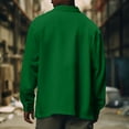 thumbnail image 4 of LISTHA Men's Casual Flap Pocket Button Front Long Sleeve Jackets Dark Green 5XL, 4 of 6