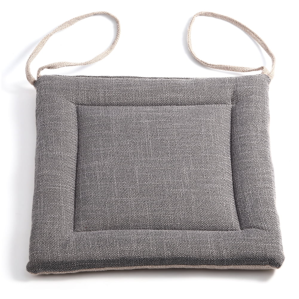 Triani Outdoor Chair Cushions (Set of 2) 16x16 Inches Patio Seat Cushions Gray Cotton Linen Square Chair Pads for Patio Furniture Garden Home Office