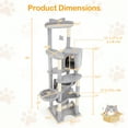 thumbnail image 3 of Gymax 69'' Tall Cat Tree w/ Top Perch Cozy Condo Basket Bed Hammock Basket Bed Indoor, 3 of 10
