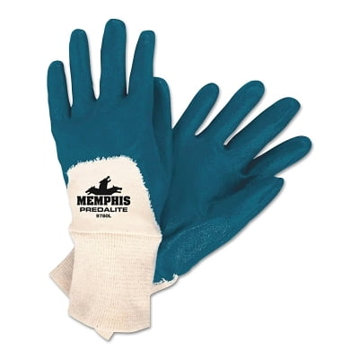 9780 Predalite Light Nitrile Coated Palm Gloves, Large, Blue/White | Bundle of 5 Dozen