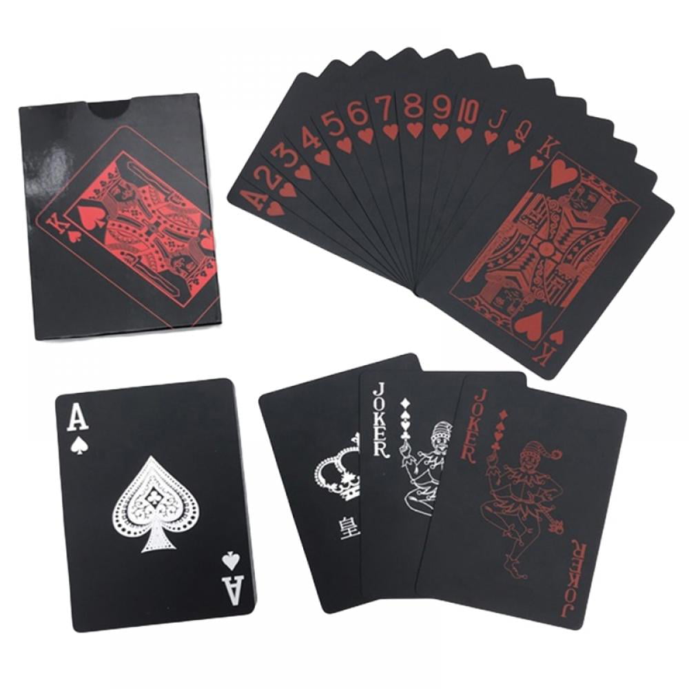 Black Red Poker Cards PVC plastic waterproof bend resisant 