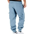 thumbnail image 5 of GuangCheng Mens Cargo Joggers,Elastic Waist,Sweatpants,Casual,Baggy,Cuffed Lounge Work Pants with Pockets,Light Blue,Size M, 5 of 8