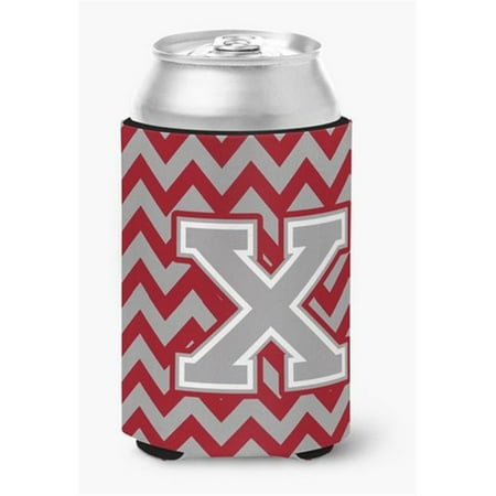 

Letter X Chevron Crimson & Grey Can or Bottle Hugger