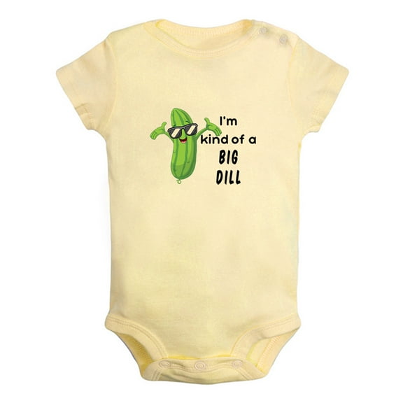 iDzn I'm Kind Of A Big Dill Funny Rompers For Babies, Newborn Baby Unisex Bodysuits, Infant Jumpsuits, Toddler 0-24 Months Kids One-Piece Oufits