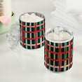thumbnail image 2 of Yayeee 4 Pack Qtip Holder Dispenser for Bathroom with Lid Cotton Swab Canister, Green Plaid, 2 of 6
